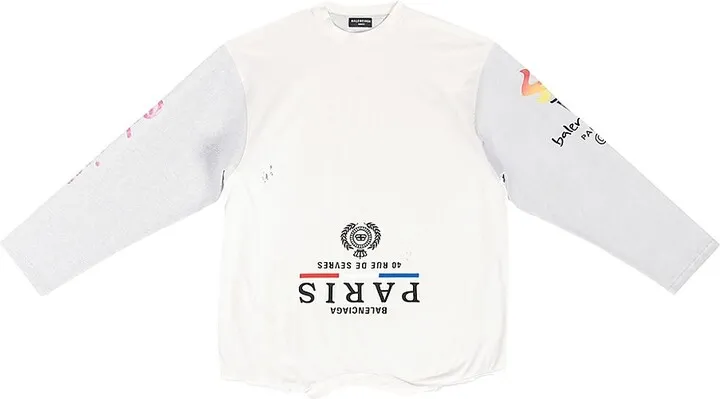 Upside Down Long Sleeve T-shirt Oversized