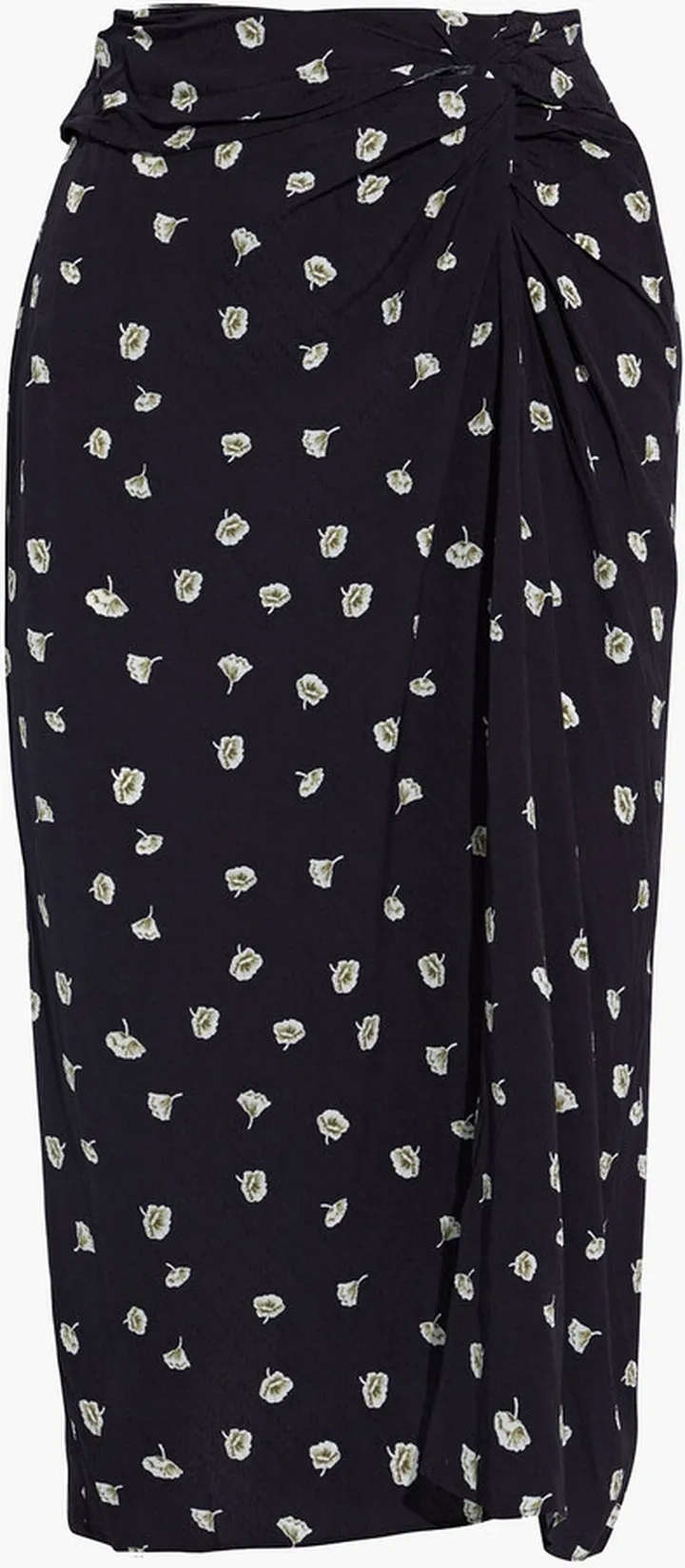 Amber floral-print jacquard midi skirt