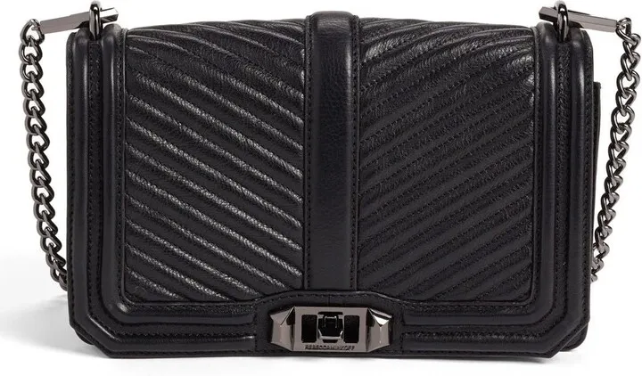 Chevron Quilted Love Crossbody Bag