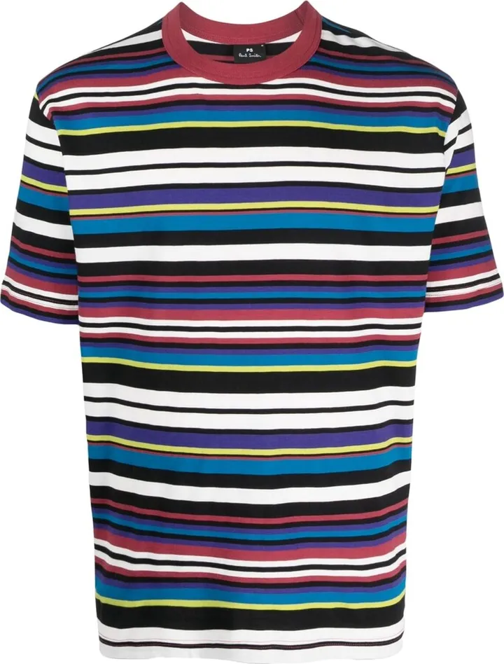 stripe-print short-sleeved T-shirt