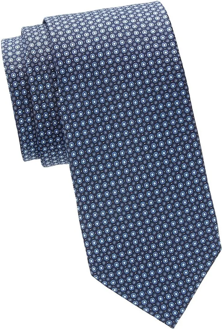Dot Print Silk Tie