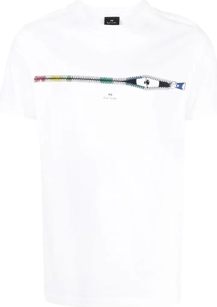 zip-print organic cotton T-shirt