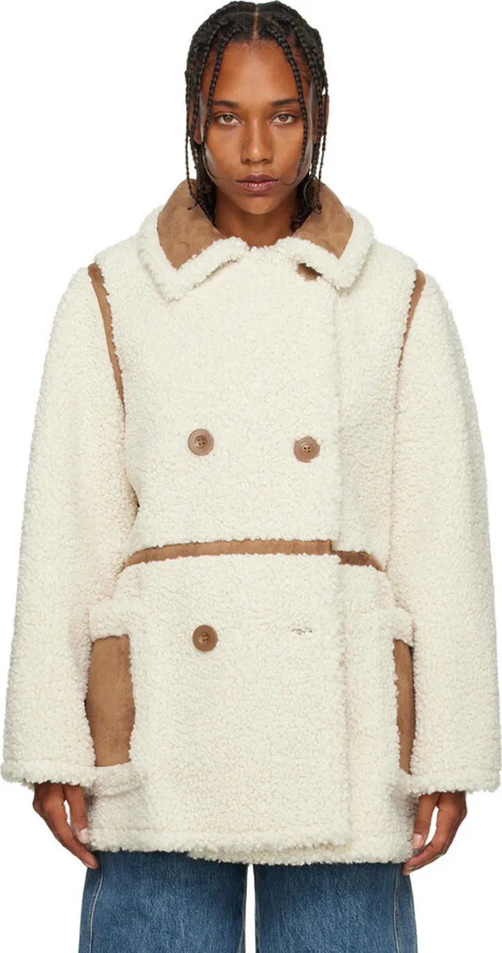Stand Studio Off-White Chloe Faux-Shearling Jacket