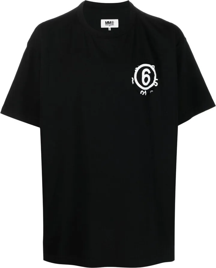 Black Numbers Logo Cotton T-Shirt
