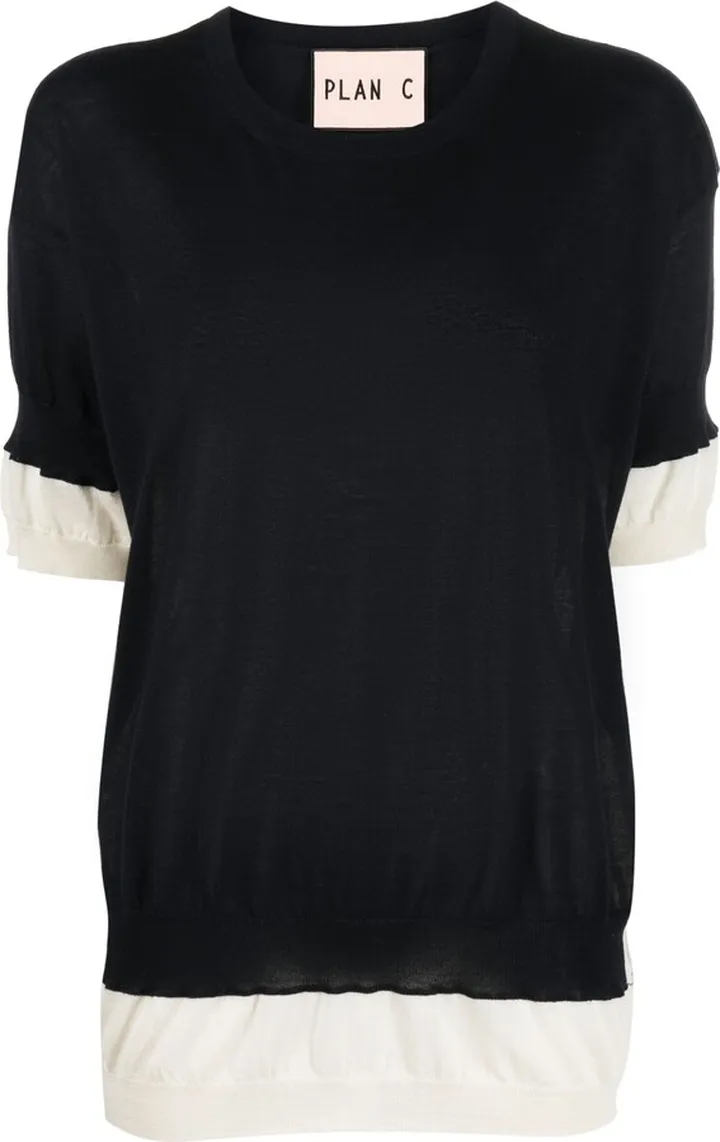 Fine-Knit Layered Cashmere Top