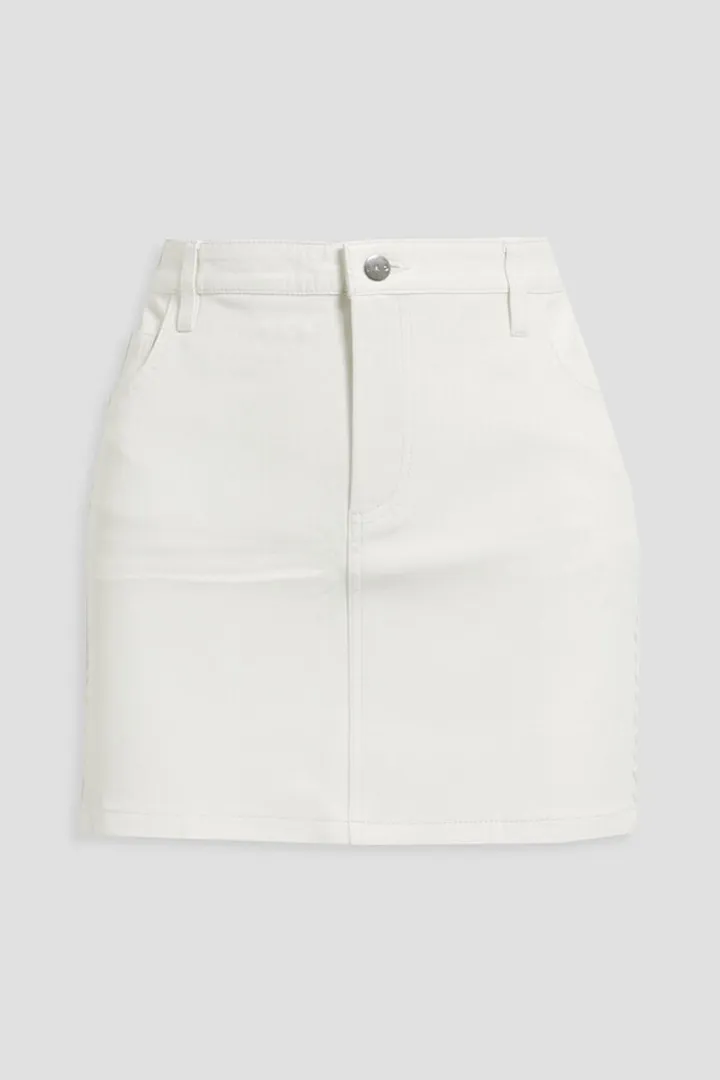 Wirt whipstitched leather mini skirt