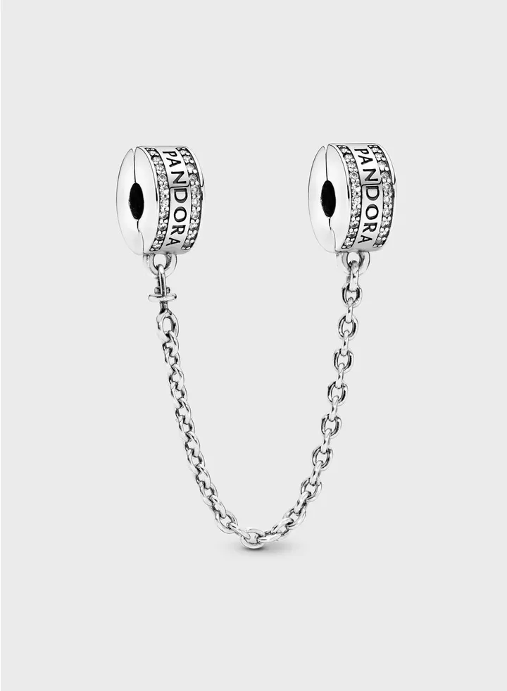 Pandora Logo Safety Chain Clip Charm