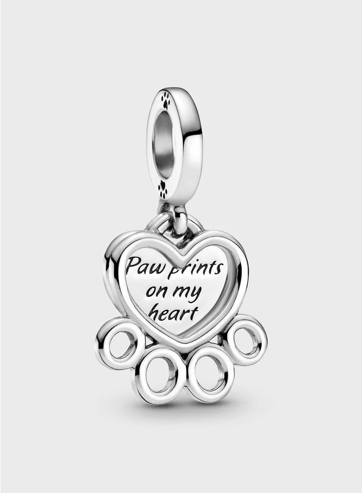 Hearts & Paw Print Dangle Charm