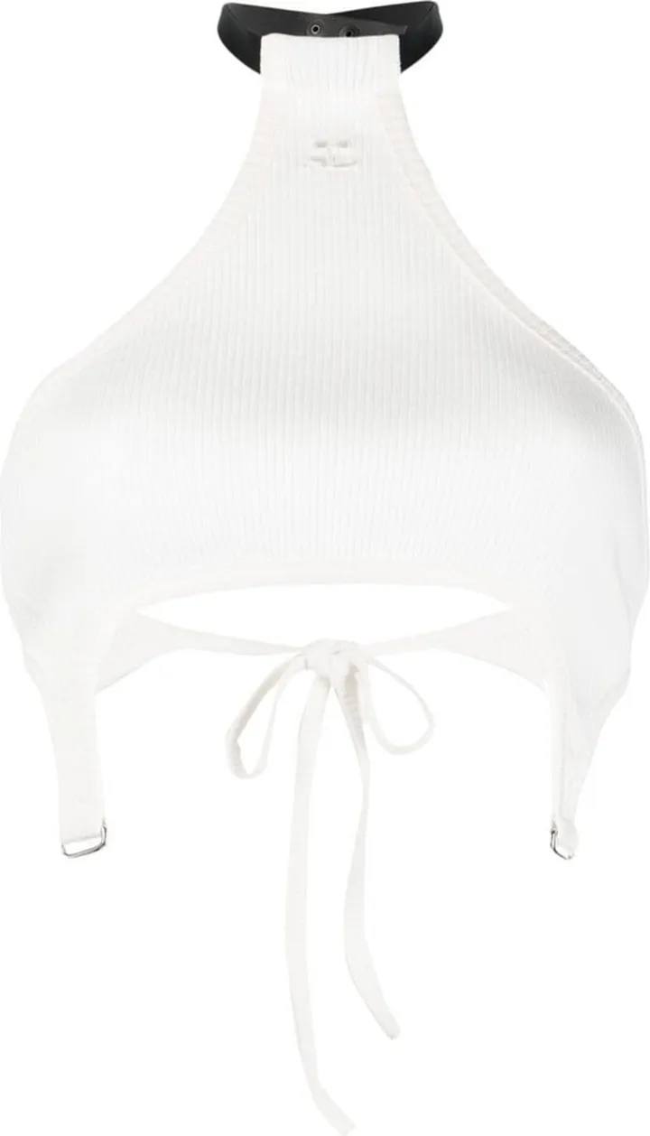 Halterneck Ribbed Crop Top