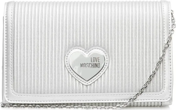 Love Moschino Logo Patch Chain-Linked Satchel Bag