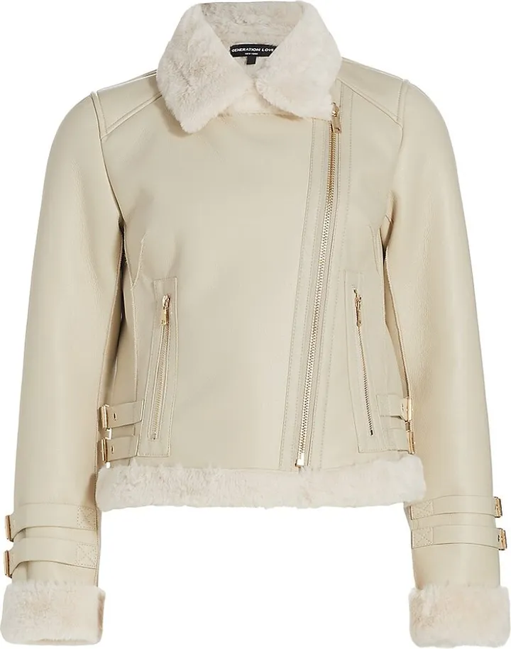Dion Faux Shearling Moto Jacket