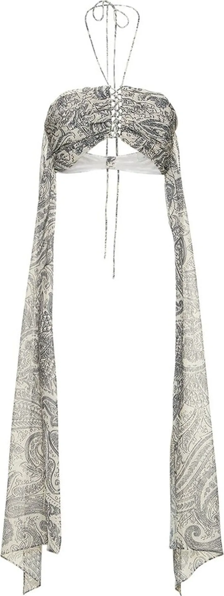 Paisley print chiffon bra top