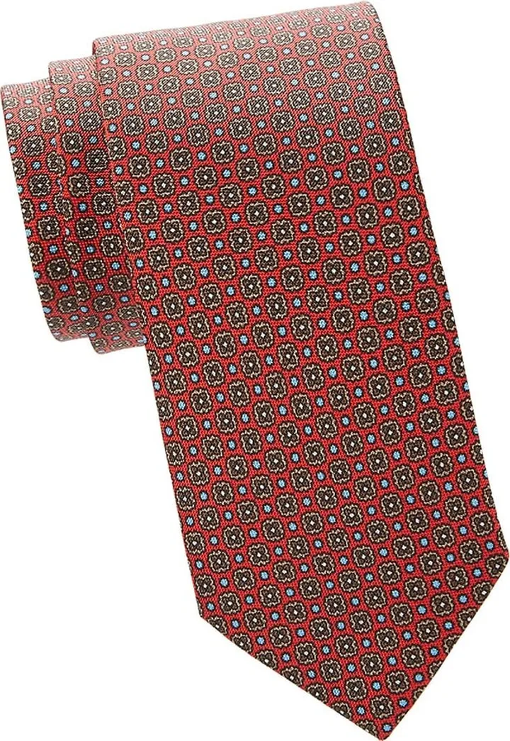 Geometric Pattern Silk Tie