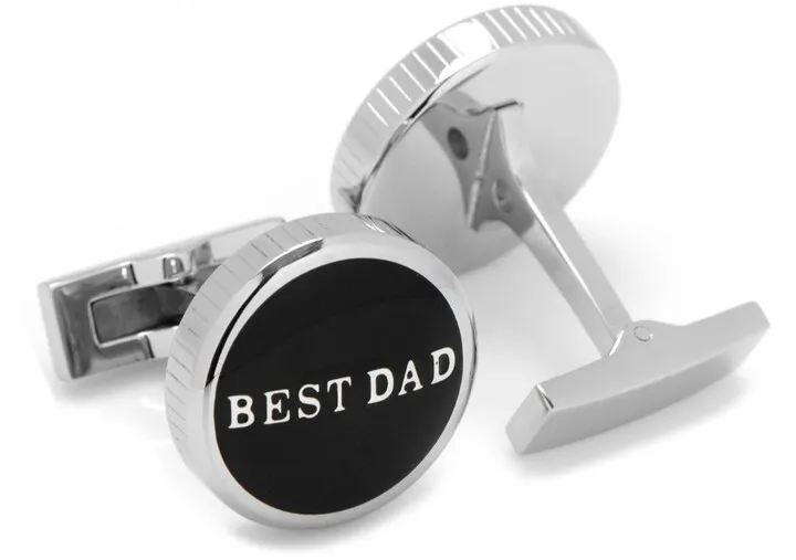 Best Dad Black Stainless Steel Cufflinks