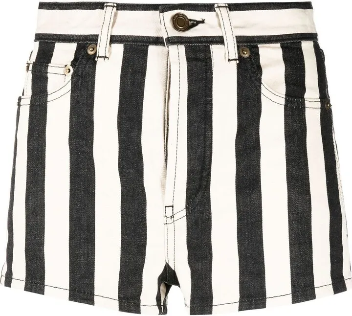 Striped High-Waisted Shorts