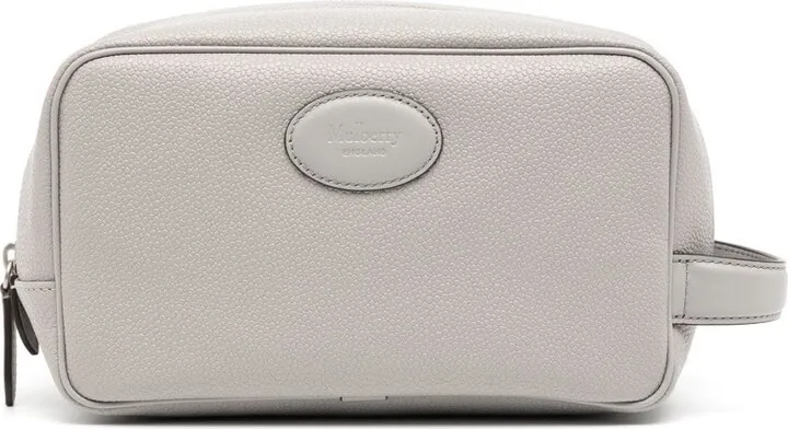 Scotchgrain leather wash bag
