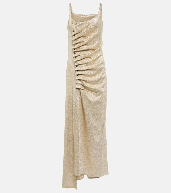 Metallic wrap dress