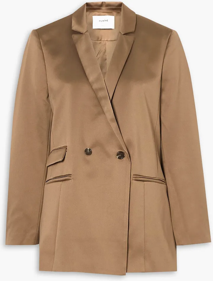 Map double-breasted satin blazer
