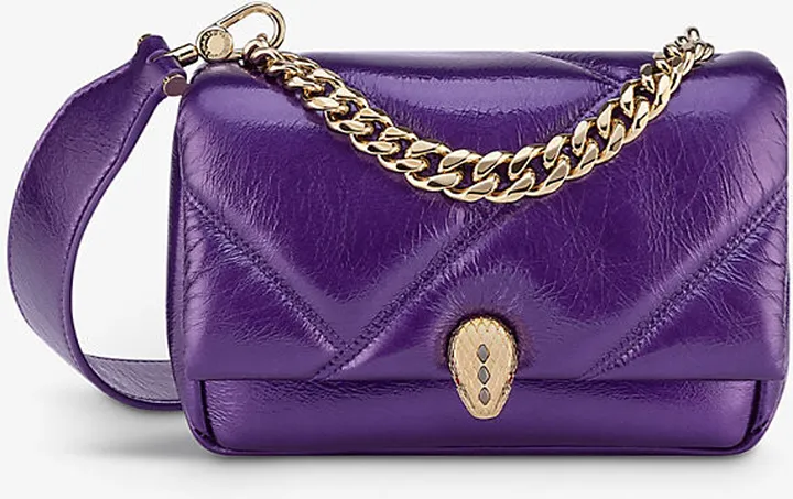 Womens Purple Serpenti Maxi Cabochon Small Leather Cross-body bag