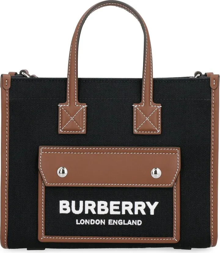 Burberry Freya Logo Embroidered Tote Bag