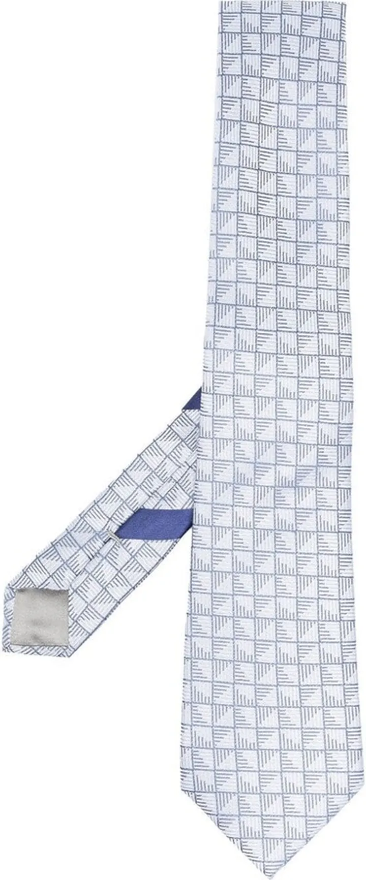 Geometric-Pattern Silk Tie