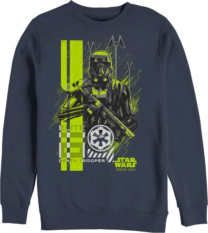 Men's Star Wars Rogue One Death Trooper Battle Stance Sweatshirt - Navy Blue - Large