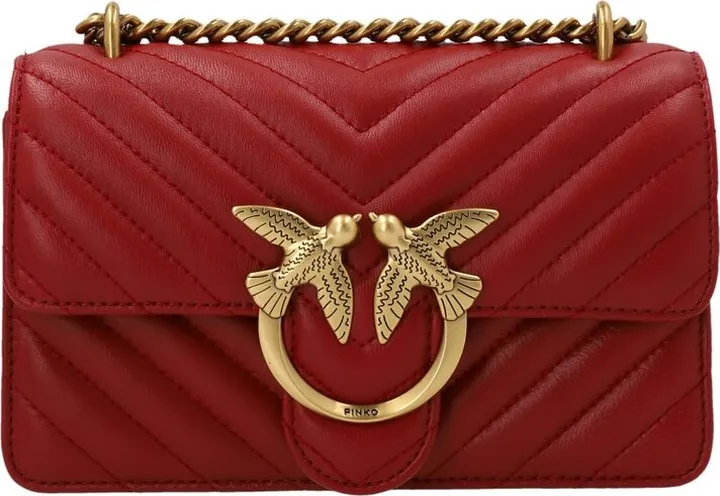 Pinko Love Mini Icon Chevron Chain Linked Shoulder Bag