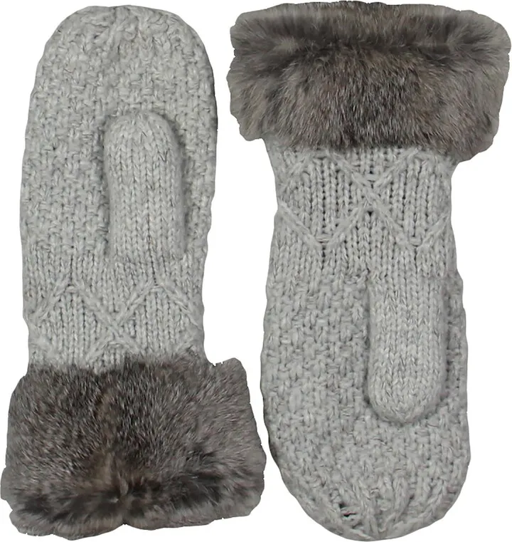 Hail Womens Rabbit Fur Warm Mittens