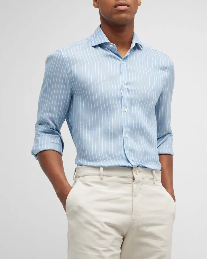 Men's Classic Fit Stripe Sport Shirt