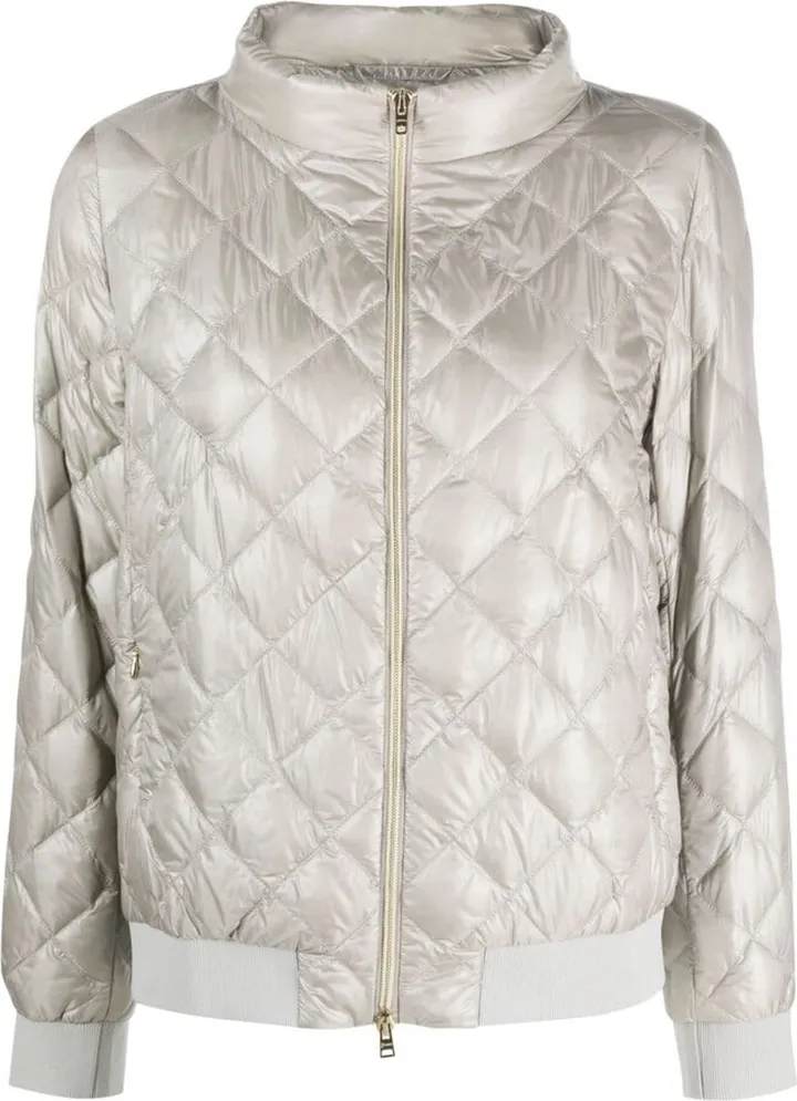 Diamond-Quilt Bomber Jacket
