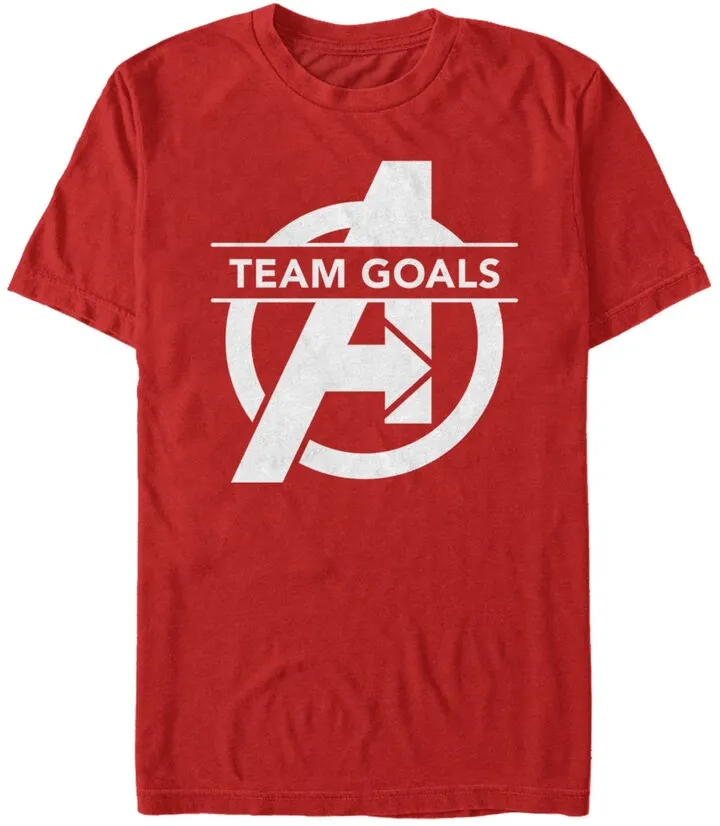 Marvel Men's Avengers Endgame Team Goals Logo Short Sleeve T-Shirt