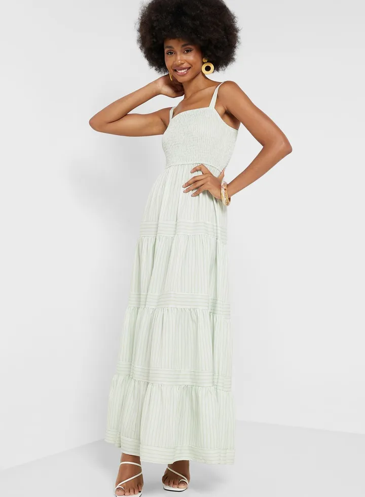 Shirred Pleat Dress