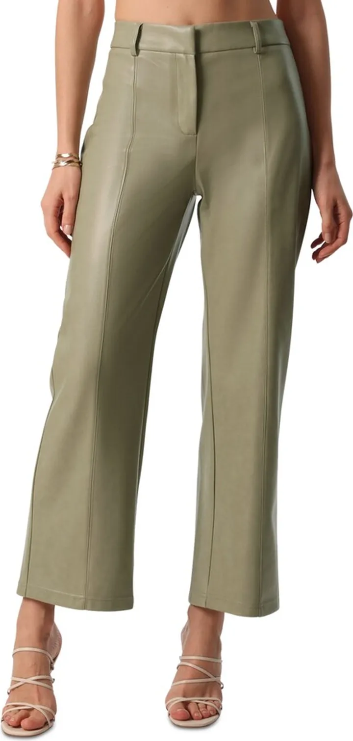 Avec Les Filles Women's Straight-Leg Faux-Leather Pants