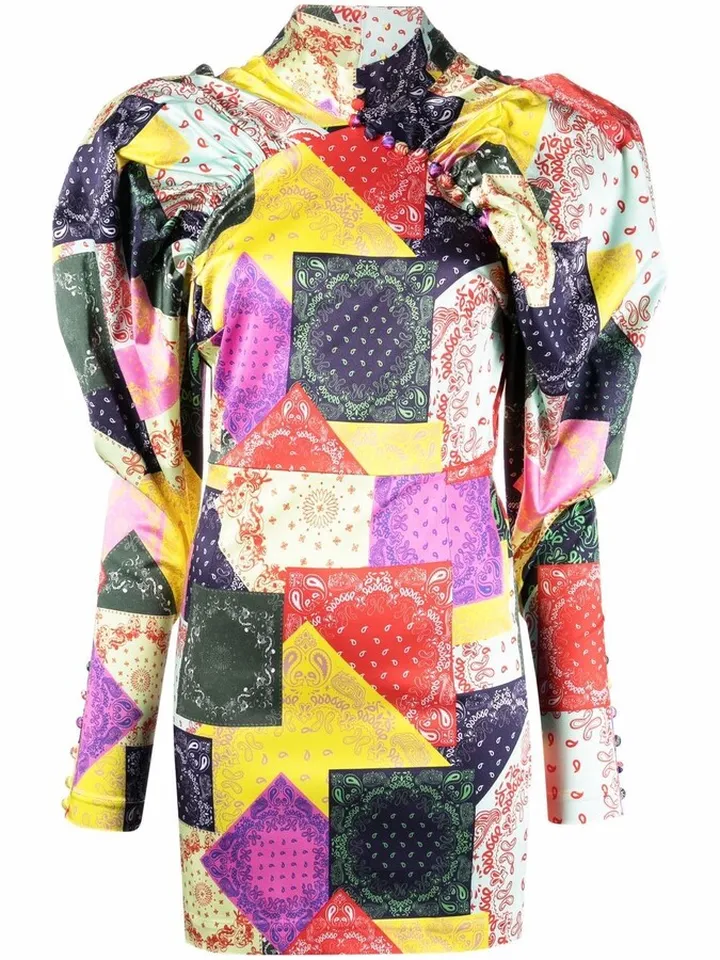 Paisley Patchwork Mini Dress