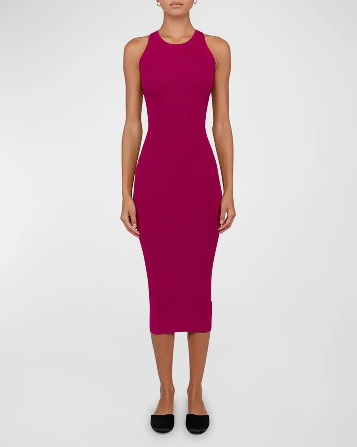 Grace Sleeveless Rib-Knit Midi Bodycon Dress