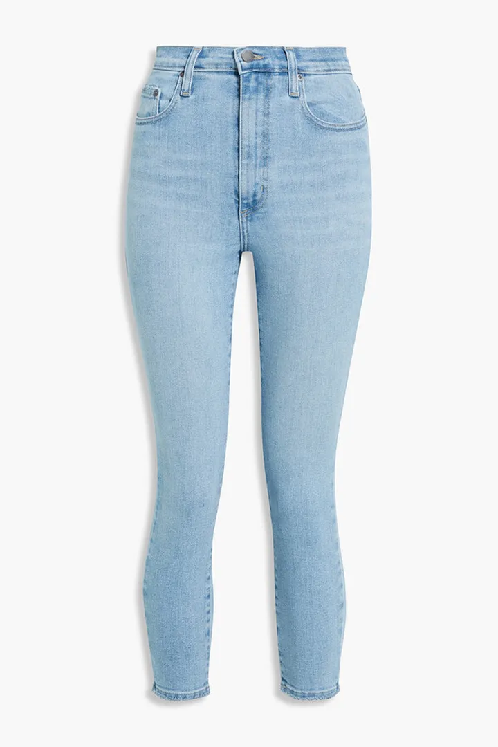 Siren cropped distressed high-rise skinny jeans