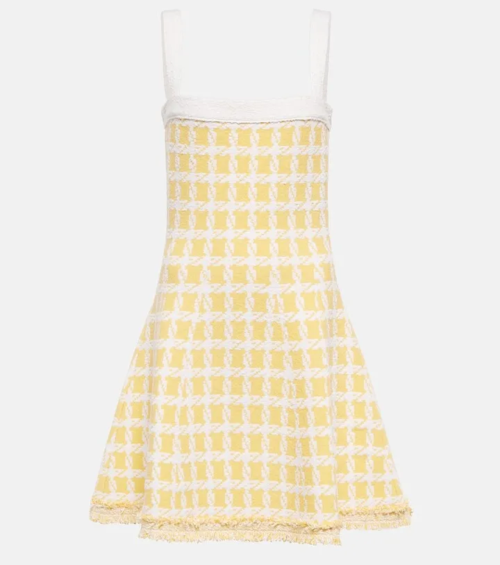 Gingham tweed minidress