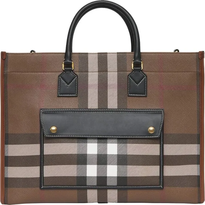 Burberry Medium Check Freya Tote Bag