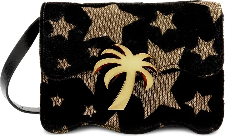 Palm Beach Embroidered Faux Fur Crossbody Bag