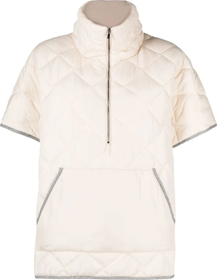 Diamond-Quilted Short-Sleeved Jacket