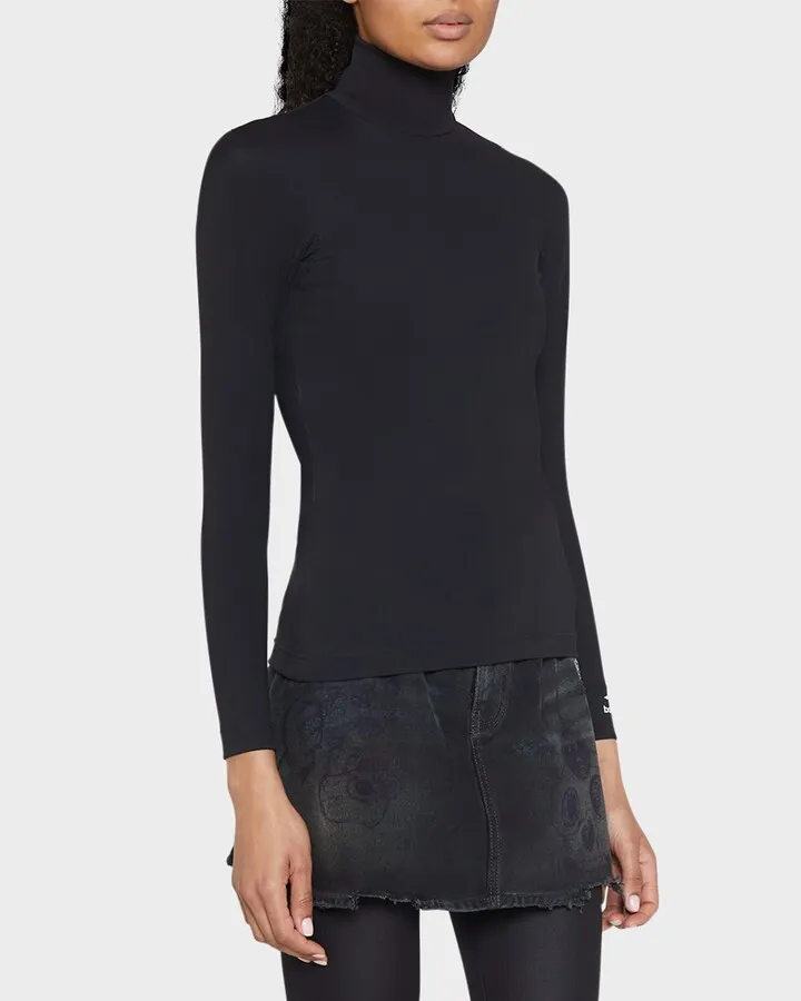 Turtleneck Crepe Jersey Top
