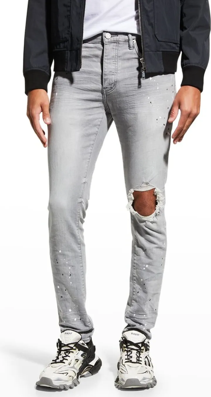Men's Paint-Splatter Skinny Jeans