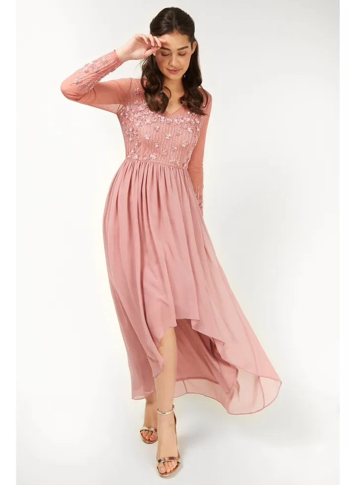 Little Mistress Pink High Low Dress