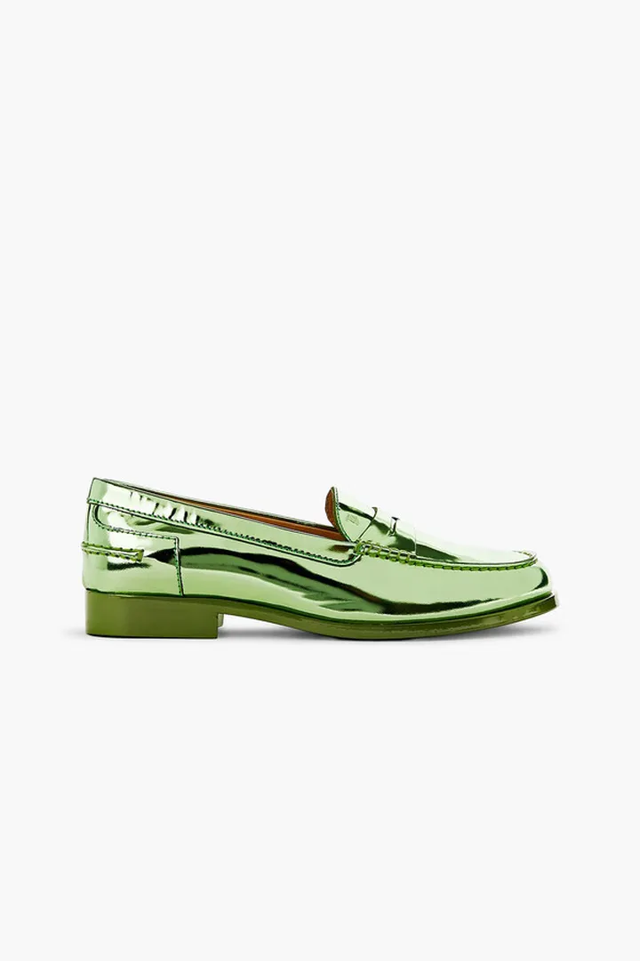 Mirrored-leather loafers