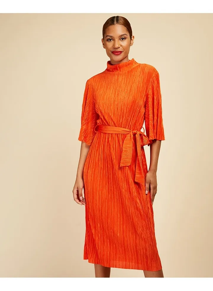 Little Mistress Red High Neck Midi