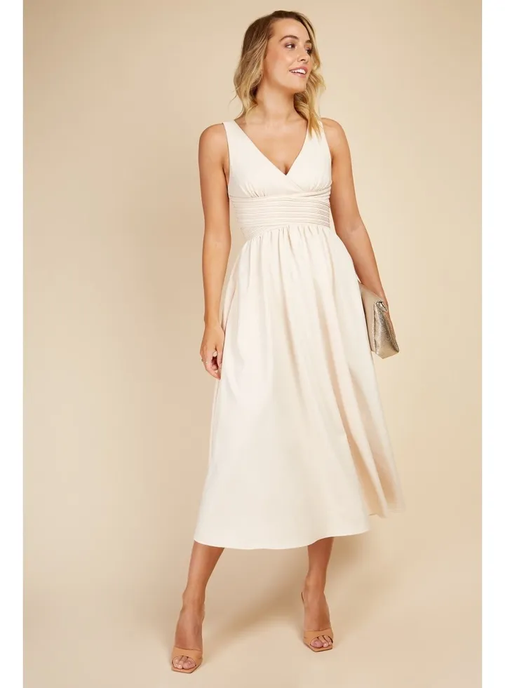 Little Mistress Cream Skater Midaxi