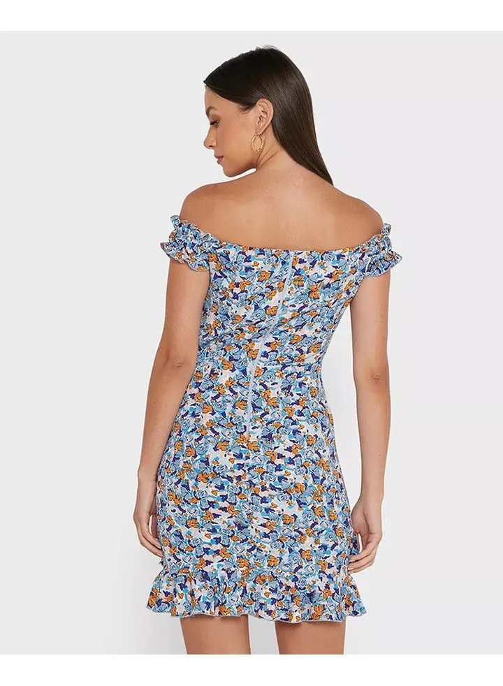 Little Mistress Blue Floral Dress