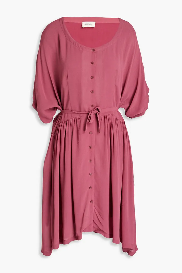 Gathered crepe dress