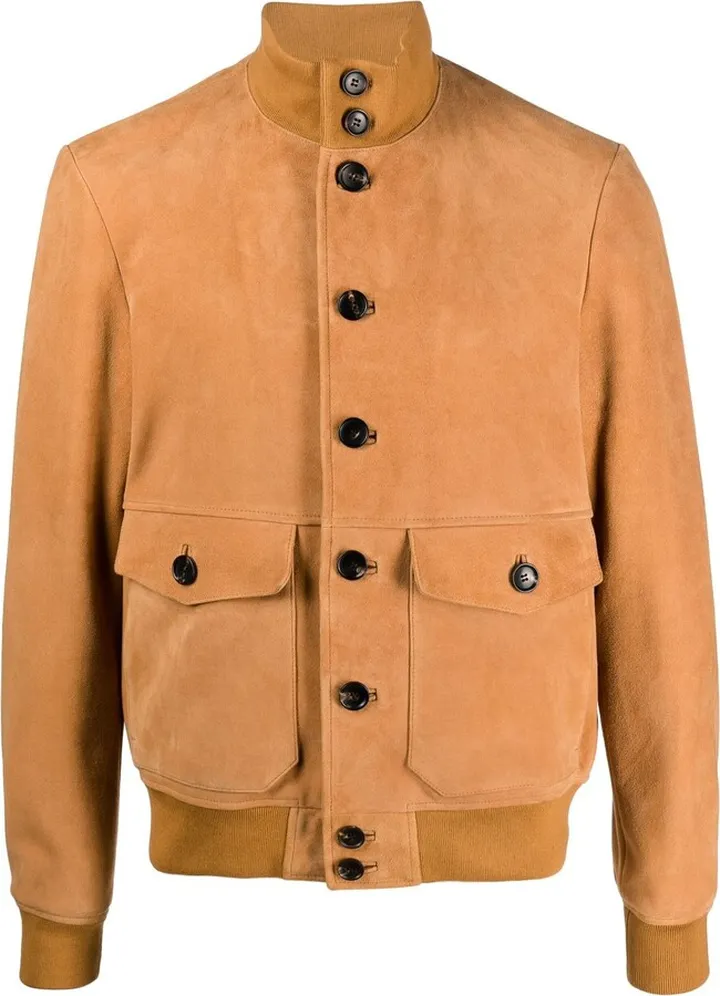 High-Neck Leather Jacket