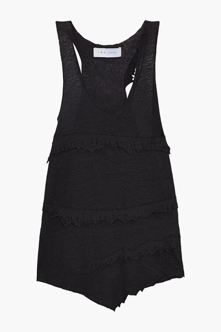 Boham distressed slub linen-jersey tank